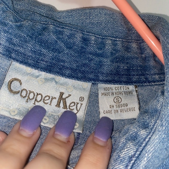 Copper Key Womens Blue Jean Shirt - Picture 3 of 3